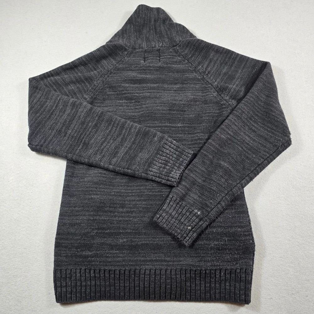 On The Byas Mens Small Gray Cardigan Sweater Shawl Collar Cable Knit Button